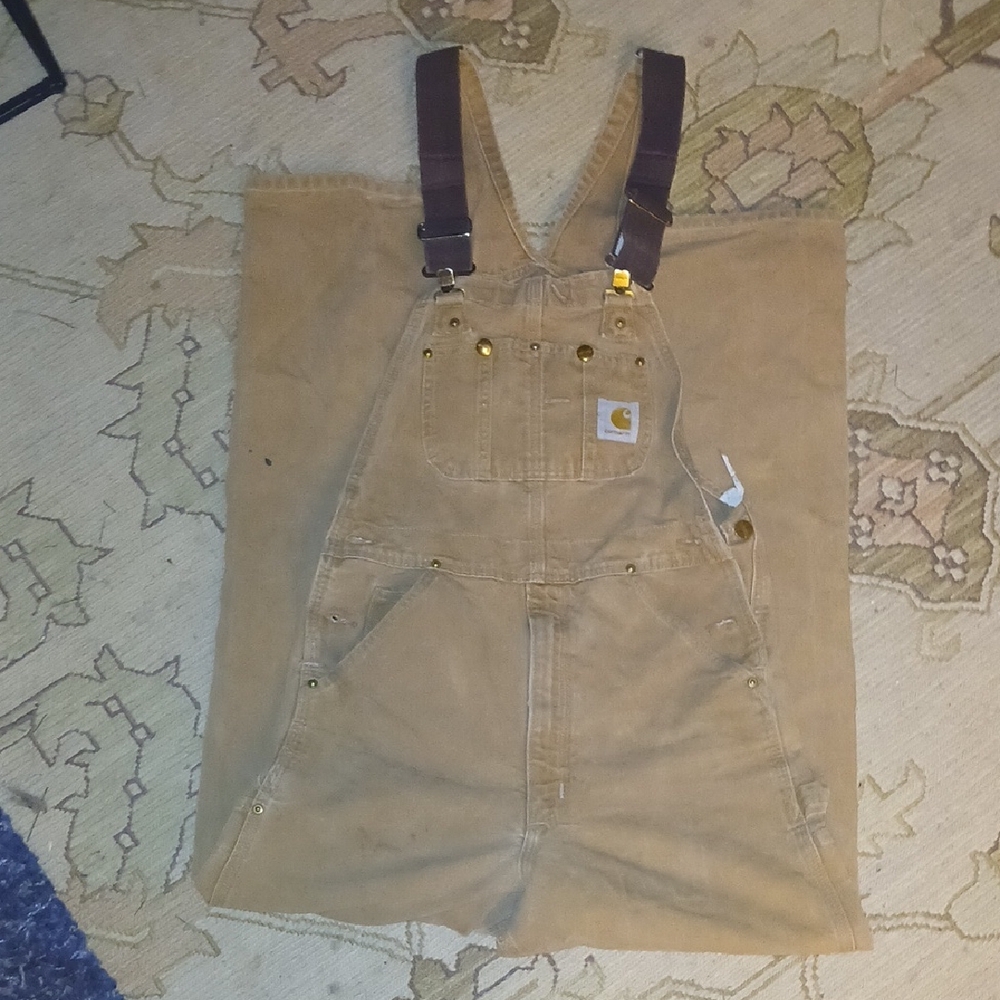 Carhartt Tan Canvas Bib Overalls